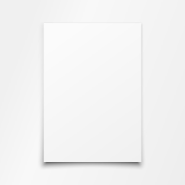 Vector blank white paper sheet on white soft light background. vector art.