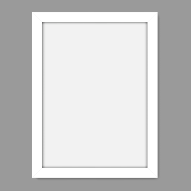 Вектор Пустая белая рамка для фото или рисунка на стене, реалистичный векторный макет. макет плаката