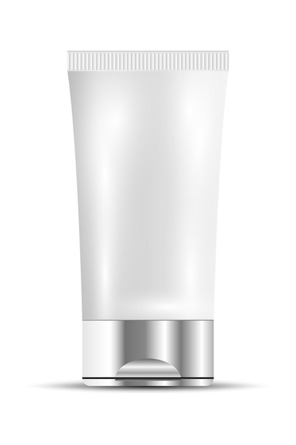 Blank white plastic cosmetic tube