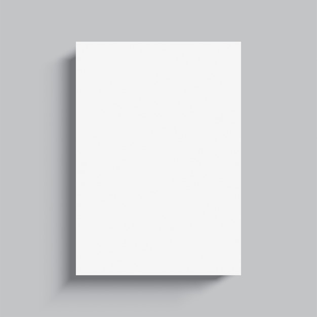 Vector blank white poster template, on the grey background.