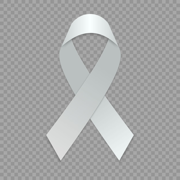 Vector blank white ribbon. template for awareness symbol.