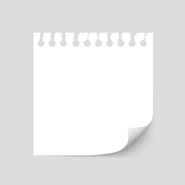 Blank White Sticky Note isolate on gray background flat vector illustration