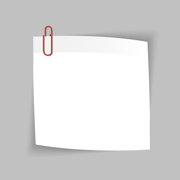 Vector blank white sticky paper note isolate on gray background flat vector design llustration