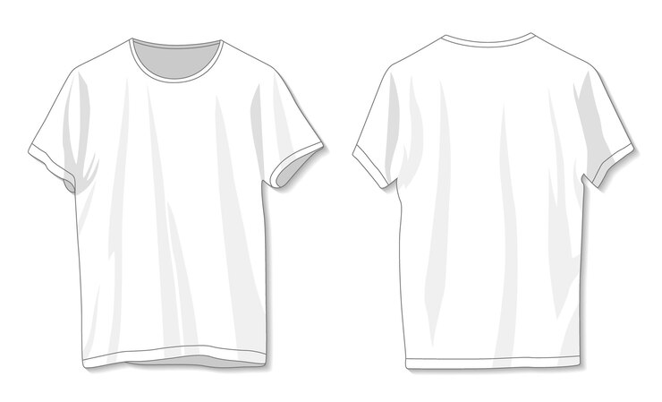 Vector blank white tshirt template front and back
