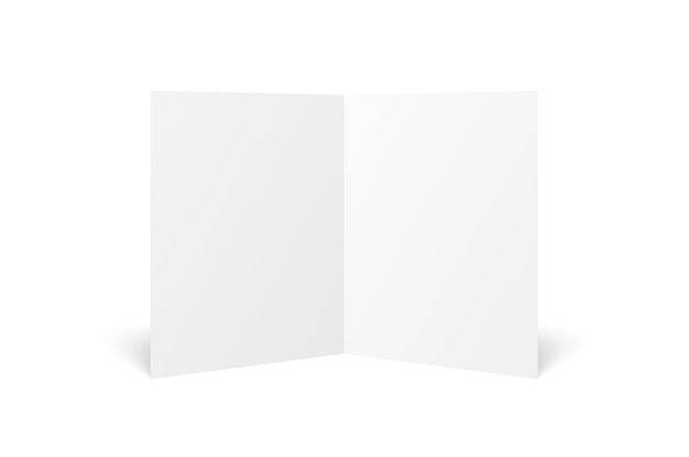Vector blank white twofold leaflet opened