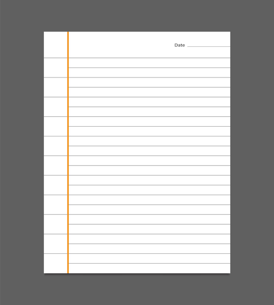 Blank white worksheet exercise book and grid page notebook design