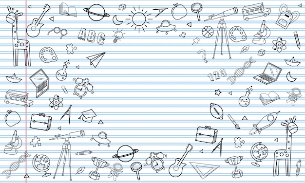 Blank white worksheet exercise book Home school and back to school vector design