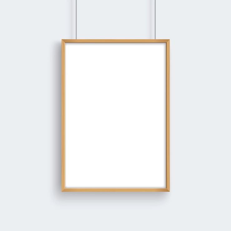Vector blank wooden frame hanging