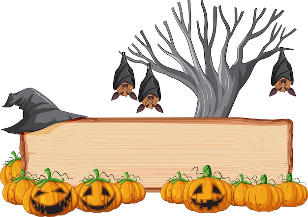 Cartello in legno bianco con pipistrello in tema di halloween