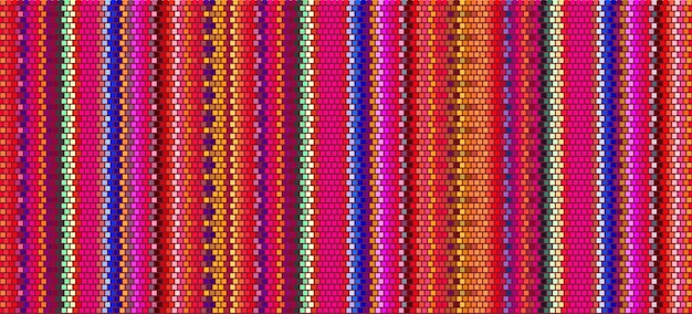 담요 줄무늬 원활한 벡터 패턴 Cinco de Mayo Serape 스타일 민족 멕시코 패브릭 패턴