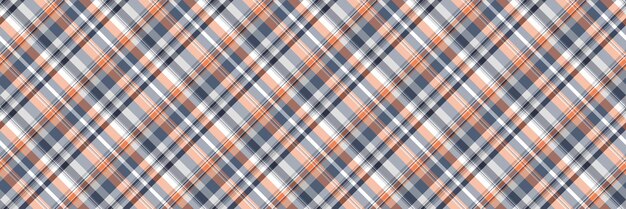 Vector blanket textile fabric background endless seamless texture vector net tartan plaid check pattern in pastel and orange colors