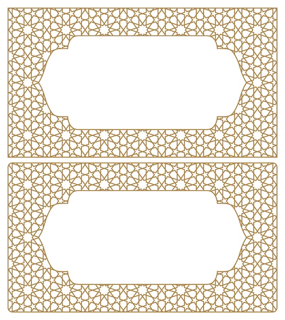 Blanks for business cards. Arabic geometric ornament.Proportion 90x50.