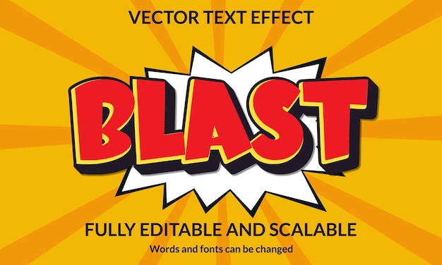 Vector blast editable text effect 3d typography vector template