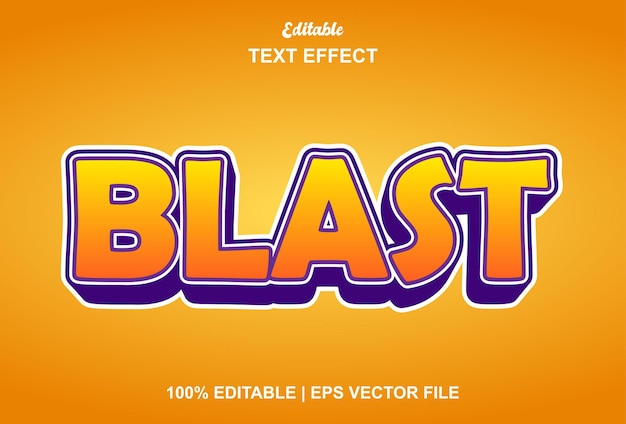 Blast text effect with orange color 3d style