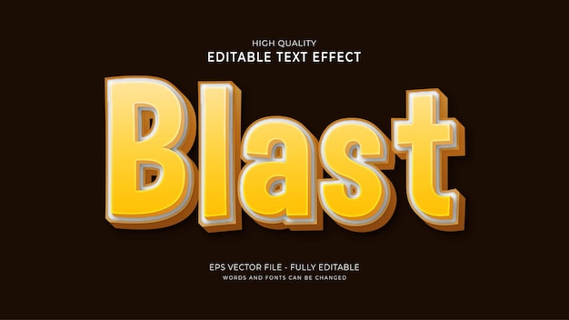 Blast text style effect.editable game font effect