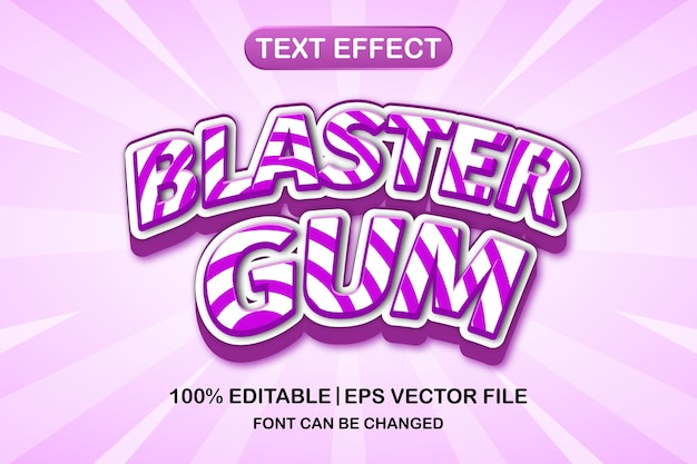 Vector blaster gum 3d editable text effect