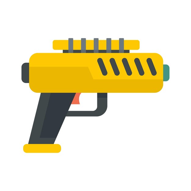 Vector blaster pistool pictogram vlakke afbeelding van blaster pistool vector pictogram geïsoleerd op een witte achtergrond