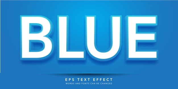 Blauw 3D bewerkbaar teksteffect