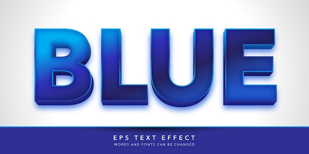 Blauw 3D bewerkbaar teksteffect