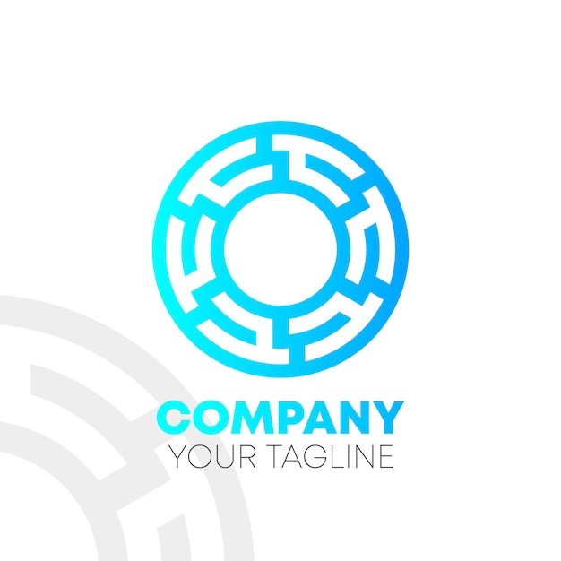 Blauw abstract cirkelvormig logo-ontwerp
