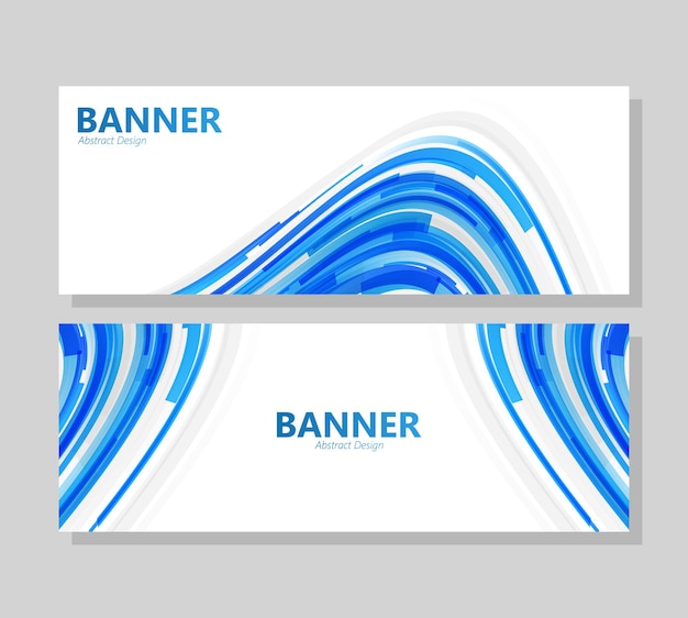 Vector blauw abstract golfbannerontwerp