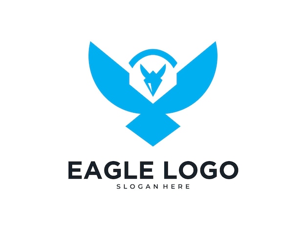 Blauw adelaar vogel logo ontwerp