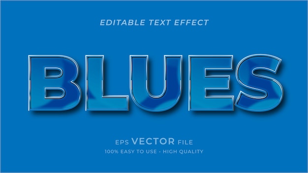 Blauw bewerkbaar teksteffect