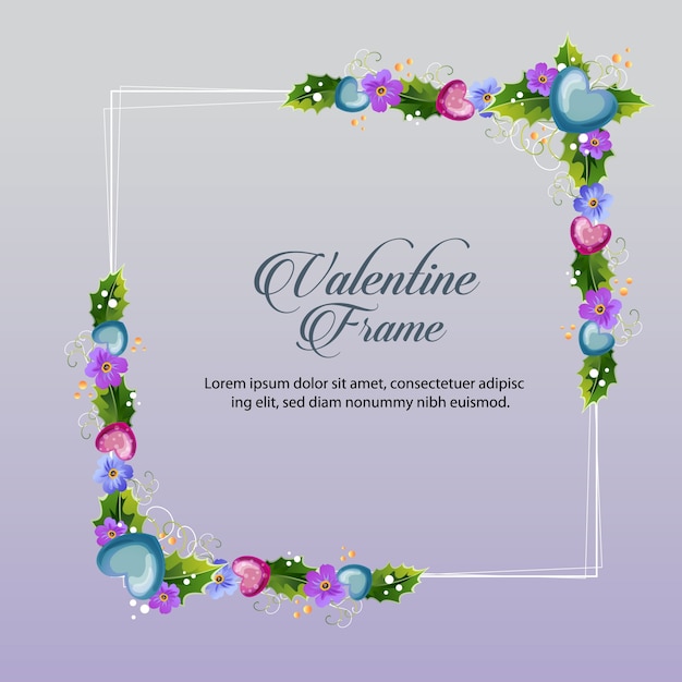 blauw bloemen valentijn frame