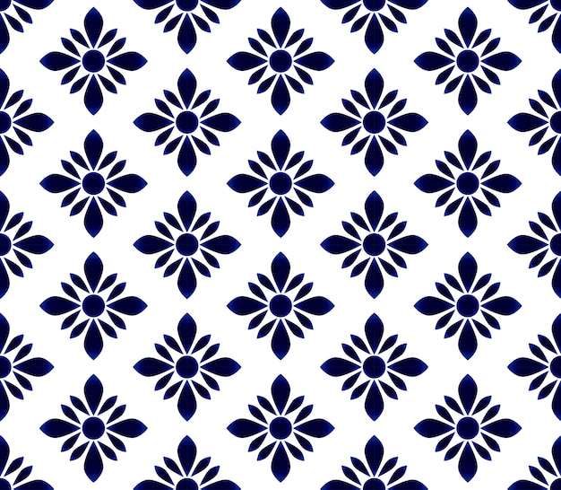 Vector blauw bloemenpatroon