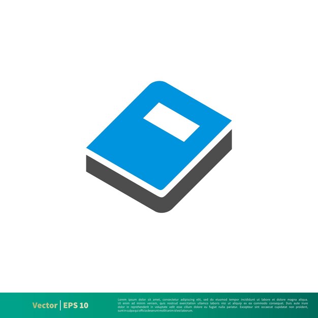 Blauw Boek Vector Pictogram Logo Sjabloon Illustratie Ontwerp Vector Eps 10