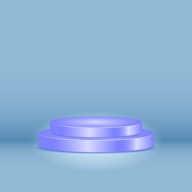blauw cilinderpodium. 3D, eenvoudig, modern, minimaal en elegant concept. gebruikt voor voetstuk, product