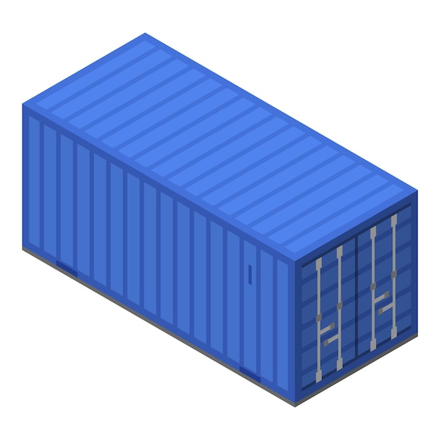 Vector blauw containerpictogram isometrisch van blauw container vectorpictogram voor webontwerp dat op witte achtergrond wordt geïsoleerd