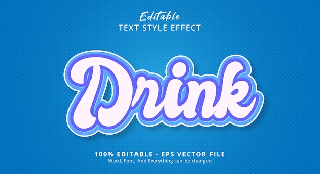 Blauw drankje Tekststijleffect Bewerkbaar teksteffect
