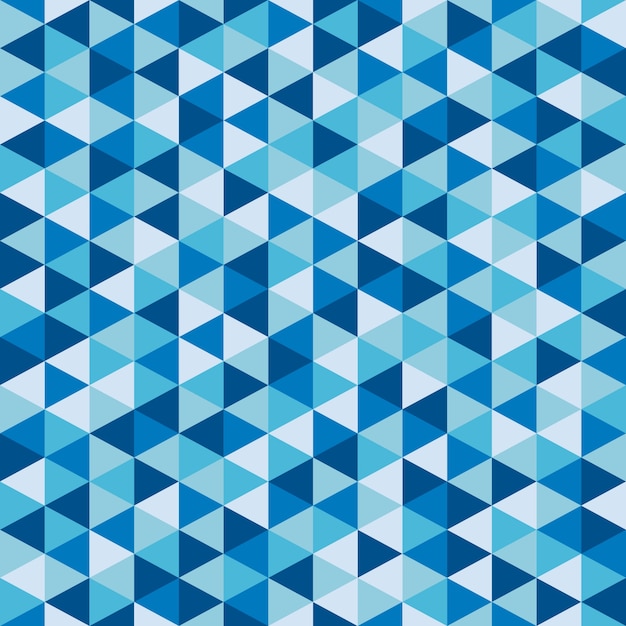 Vector blauw driehoekig mozaïek abstract naadloos patroon.