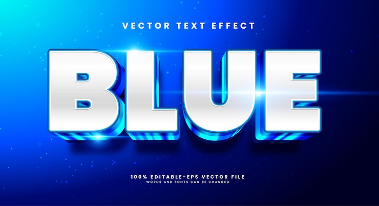Blauw elegant bewerkbaar tekststijleffect Vectorteksteffect met gloeiend luxeconcept