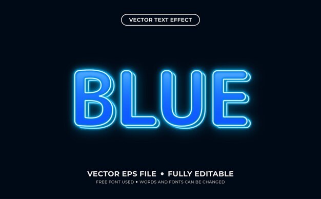 Blauw elektrisch bewerkbaar vectorteksteffect
