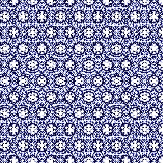 Blauw en wit Chinees patroon. een blauw wit chinees patroon met een rond patroon. het blauw-witte chinese patroon is gemaakt door japans design. de blauwe en witte chinese voorraadillustratie