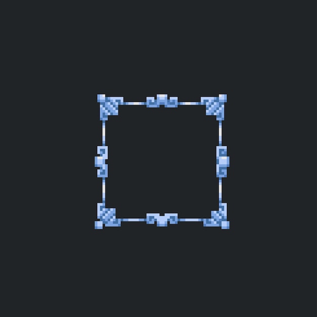 blauw frame in pixelkunststijl