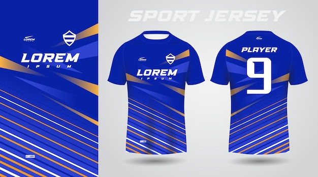 blauw geel shirt sport jersey ontwerp