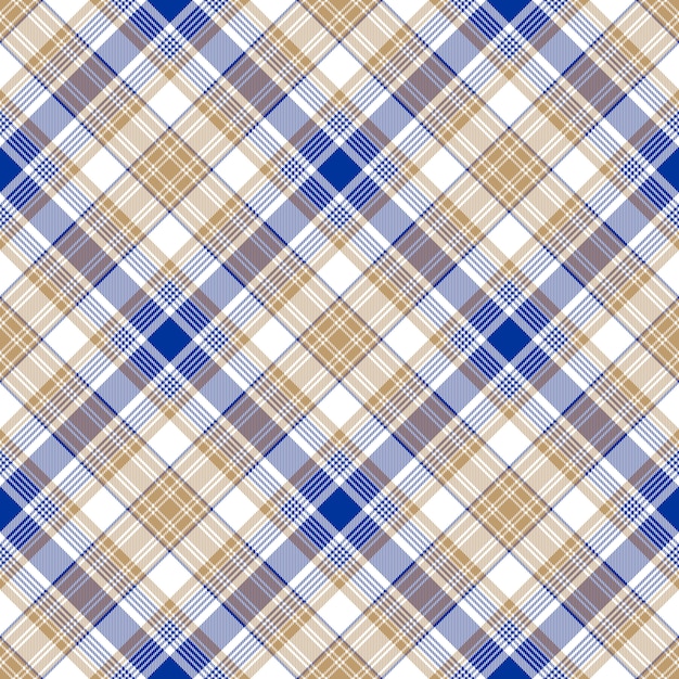 Blauw goud tartan naadloos patroon