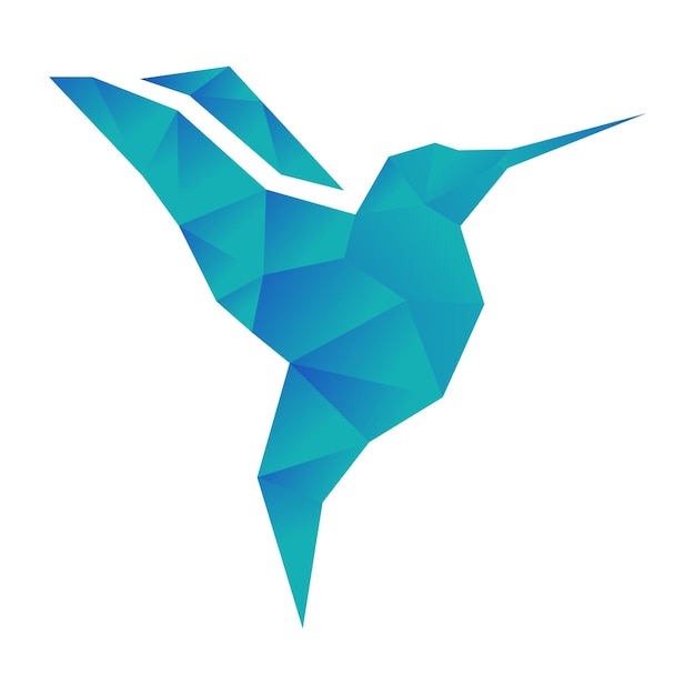 Vector blauw gradatie vliegend vogel abstract logo