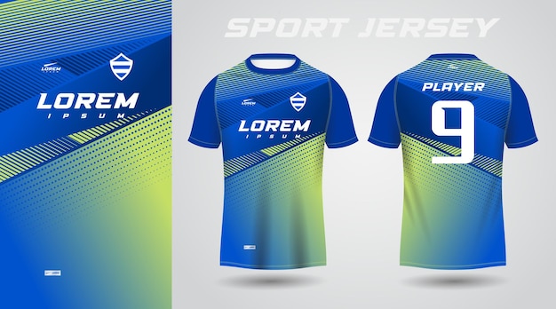 blauw groen t-shirt sport jersey ontwerp