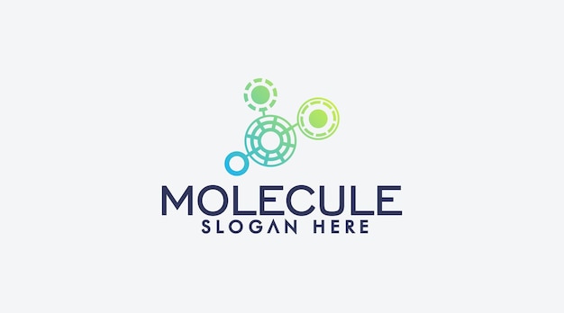 Vector blauw-groene molecuul logo vector