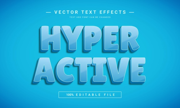 Blauw hyperactief 3D-bewerkbaar teksteffect