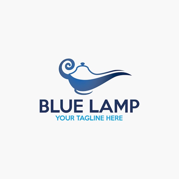 Vector blauw lamp-logo