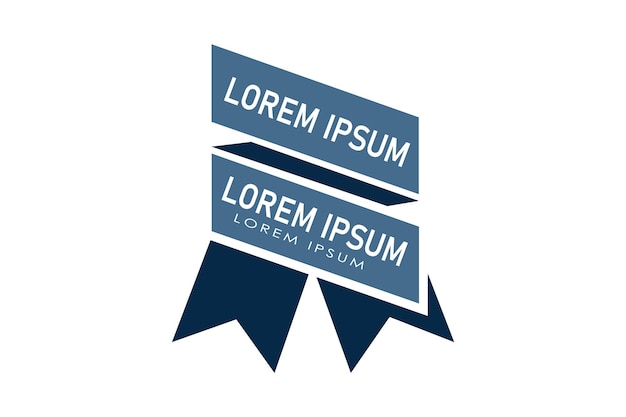 blauw lint logoontwerp voor etiketten en prijs iconen in vector stijl