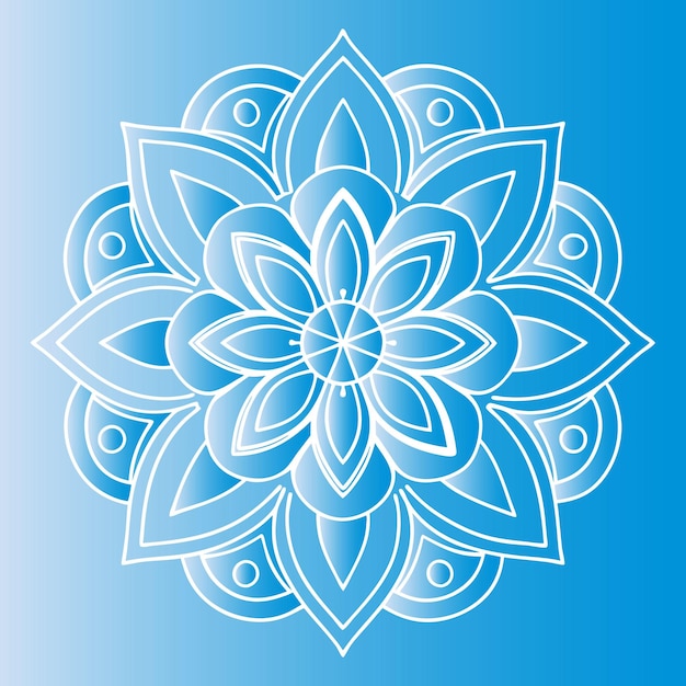 Blauw Mandala Bloem Geometrisch Patroon