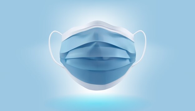 Blauw medisch beschermend gezichtsmasker. illustratie.