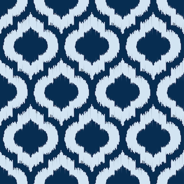 Blauw naadloos patroon met Ikat-textuur