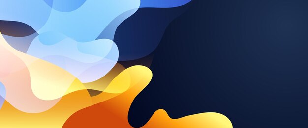 Blauw-oranje en wit vector abstract eenvoudige banner met golveblok en vloeibare vormen Vectorontwerp lay-out voor presentaties flyers posters achtergrond jaarverslag en uitnodigingen